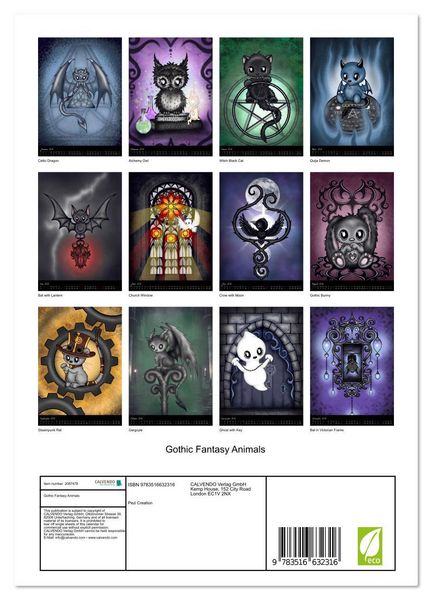 Produktbild: Gothic Fantasy Animals (Wall Calendar 2026 DIN A4 portrait), CALVENDO 12 Month Wall Calendar