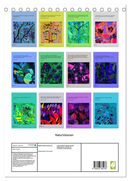 Produktbild: NaturVisionen (Tischkalender 2026 DIN A5 hoch), CALVENDO Monatskalender