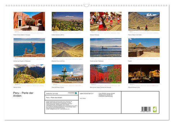 Produktbild: Peru - Perle der Anden (Wandkalender 2026 DIN A2 quer), CALVENDO Monatskalender