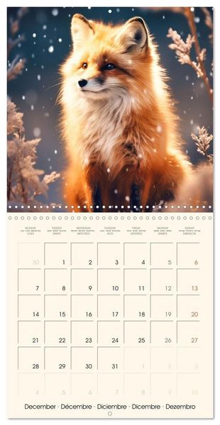 Produktbild: Les renards, des cr&eacute;atures si mignonnes (Calendrier mural carr&eacute; 2026 30x30 cm) Calendrier double avec une page pour vos prises de notes