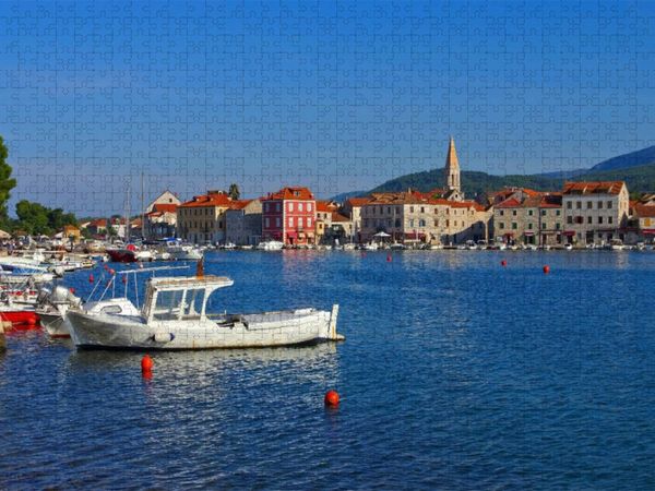 Produktbild: CALVENDO Puzzle Hafen in Stari Grad | 1000 Teile Lege-Gr&ouml;&szlig;e 64x48cm Foto-Puzzle f&uuml;r gl&uuml;ckliche Stunden