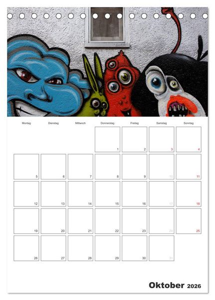 Produktbild: GRAFFITI 2026 / Planer (Tischkalender 2026 DIN A5 hoch), CALVENDO Monatskalender