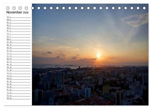 Produktbild: Singapur Stadt der Skylines (Tischkalender 2026 DIN A5 quer), CALVENDO Monatskalender