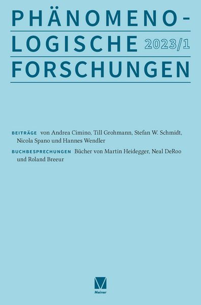 Produktbild: Ph&auml;nomenologische Forschungen 2023-1