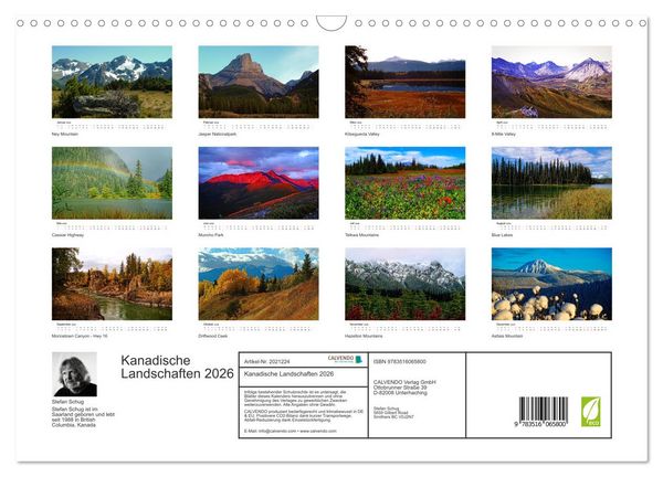 Produktbild: Kanadische Landschaften 2026 (Wandkalender 2026 DIN A3 quer), CALVENDO Monatskalender