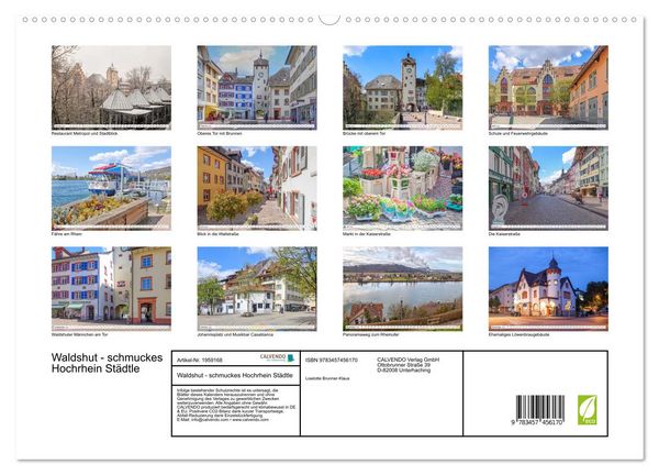 Produktbild: Waldshut - schmuckes Hochrhein St&auml;dtle (hochwertiger Premium Wandkalender 2026 DIN A2 quer), Kunstdruck in Hochglanz