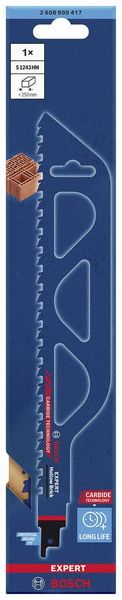 Produktbild: Bosch Accessories 2608900417 EXPERT &lsquo;Hollow Brick&rsquo; S 1243 HM S&auml;bels&auml;geblatt, 1&nbsp;St&uuml;ck S&auml;geblatt-L&auml;nge 300 mm 1 St.