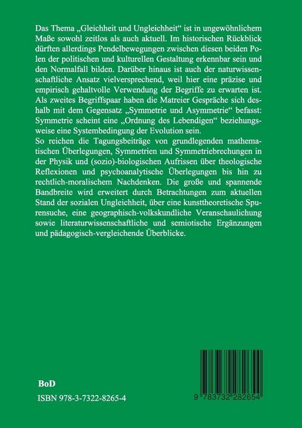 Produktbild: Gleichheit und Ungleichheit, Symmetrie und Asymmetrie