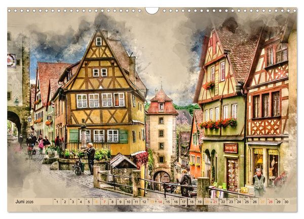 Produktbild: Romantische St&auml;dte - Rothenburg ob der Tauber (Wandkalender 2026 DIN A3 quer), CALVENDO Monatskalender