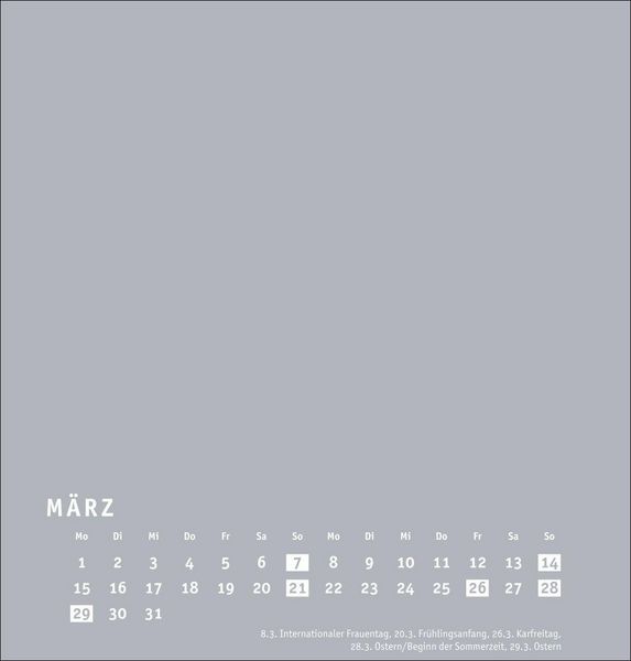 Produktbild: Premium-Bastelkalender silbergrau mittel 2027