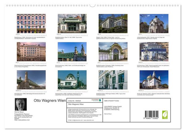 Produktbild: Otto Wagners Wien (hochwertiger Premium Wandkalender 2026 DIN A2 quer), Kunstdruck in Hochglanz