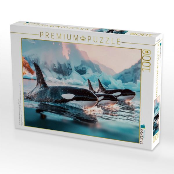 Produktbild: CALVENDO Puzzle Ist dies ein Wettschwimmen vor eisiger Kulisse? | 1000 Teile Lege-Gr&ouml;&szlig;e 64x48cm Foto-Puzzle f&uuml;r gl&uuml;ckliche Stunden
