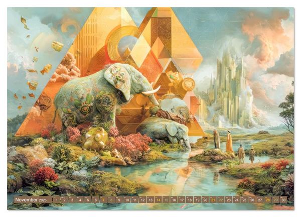 Produktbild: Tiere - Im surrealen Garten der Tr&auml;ume (hochwertiger Premium Wandkalender 2026 DIN A2 quer), Kunstdruck in Hochglanz