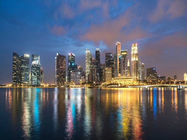 Produktbild: CALVENDO Puzzle Singapur Skyline | 1000 Teile Lege-Gr&ouml;&szlig;e 64x48cm Foto-Puzzle f&uuml;r gl&uuml;ckliche Stunden