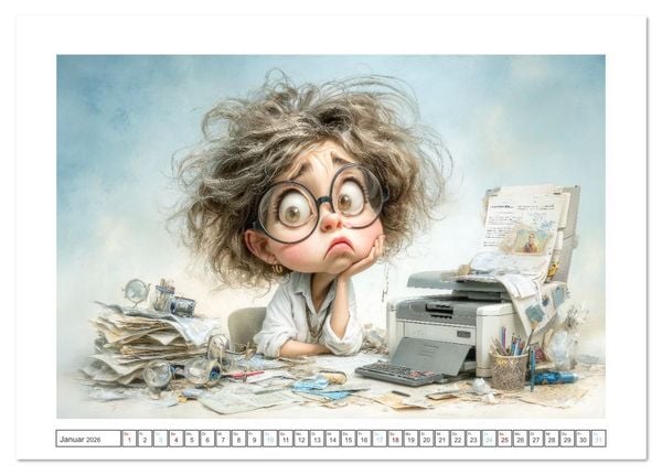 Produktbild: Pause ist, wenn der Drucker druckt (Tischkalender 2026 DIN A5 quer), CALVENDO Monatskalender