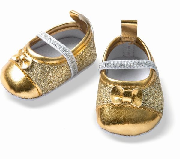 Puppen-Glitzerballerinas, gold, Gr. 38-45 cm