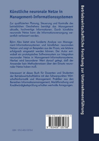 Produktbild: K&uuml;nstliche neuronale Netze in Management-Informationssystemen