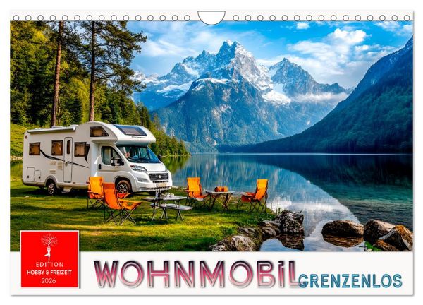 Produktbild: Wohnmobil grenzenlos (Wandkalender 2026 DIN A4 quer), CALVENDO Monatskalender