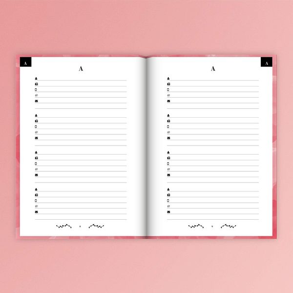 Produktbild: Adressbuch mit Geburtstagskalender | Kontaktbuch in DIN A5| Telefonregister & Adressbuch mit Telefonnummer, Adresse, E-Mail | Telefonbuch rosa