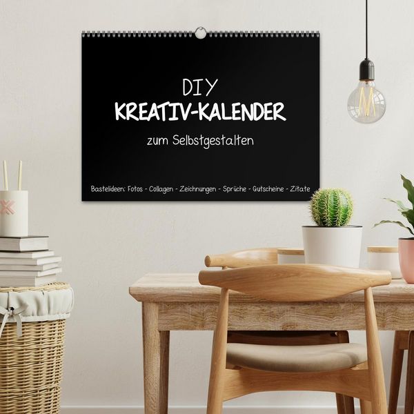Produktbild: Bastelkalender: DIY Kreativ-Kalender -schwarz- (Wandkalender 2026 DIN A3 quer), CALVENDO Monatskalender