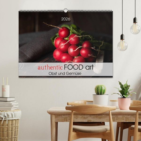 Produktbild: authentic FOOD art Obst und Gem&uuml;se (Wandkalender 2026 DIN A2 quer), CALVENDO Monatskalender