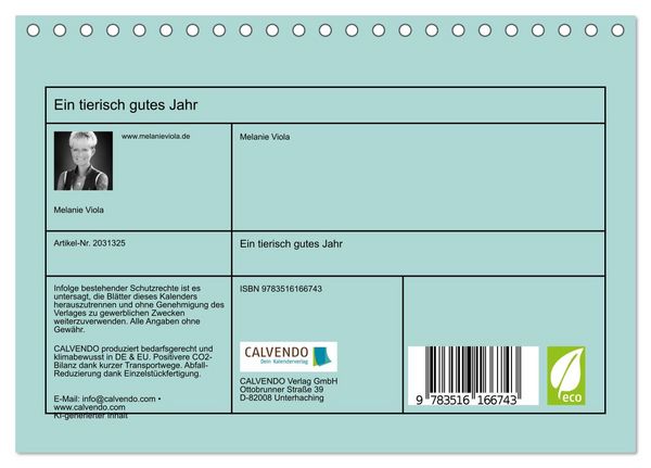 Produktbild: Ein tierisch gutes Jahr (Tischkalender 2026 DIN A5 quer), CALVENDO Monatskalender