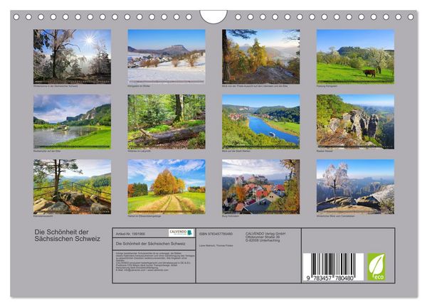 Produktbild: Die Sch&ouml;nheit der S&auml;chsischen Schweiz (Wandkalender 2026 DIN A4 quer), CALVENDO Monatskalender