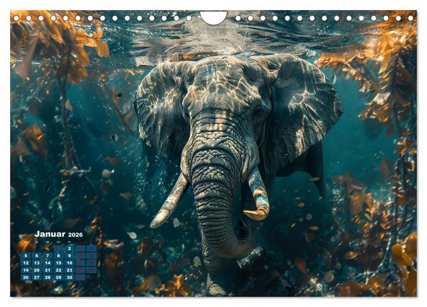 Produktbild: Liebenswerte Elefanten (Wandkalender 2026 DIN A4 quer), CALVENDO Monatskalender
