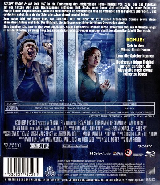 Produktbild: Escape Room 2: No Way Out (Kinoversion und Extended Cut)