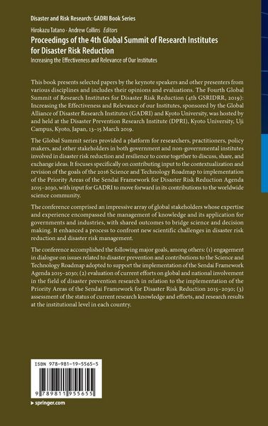 Produktbild: Proceedings of the 4th Global Summit of Research Institutes for Disaster Risk Reduction