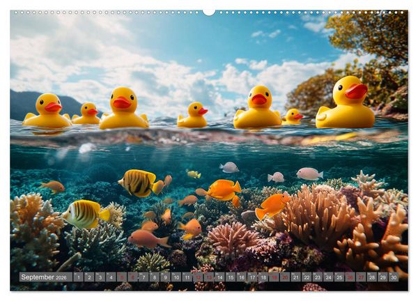 Produktbild: Gummienten auf Weltreise (Wandkalender 2026 DIN A2 quer), CALVENDO Monatskalender