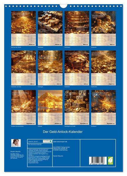 Produktbild: Der Geld-Anlock-Kalender (Wandkalender 2026 DIN A3 hoch), CALVENDO Monatskalender