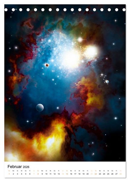 Produktbild: Galaxien und Nebulare (Tischkalender 2026 DIN A5 hoch), CALVENDO Monatskalender