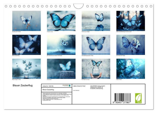 Produktbild: Blauer Zauberflug (Wandkalender 2026 DIN A4 quer), CALVENDO Monatskalender