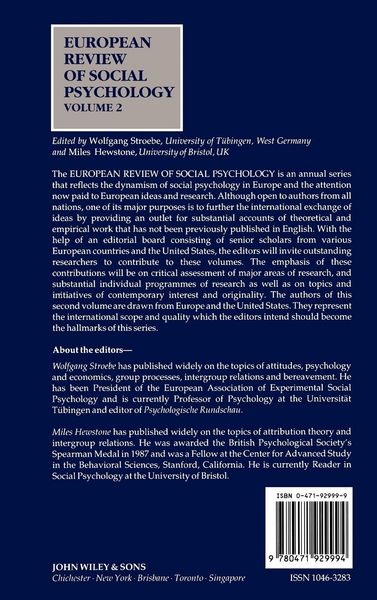 Produktbild: European Review of Social Psychology V 2