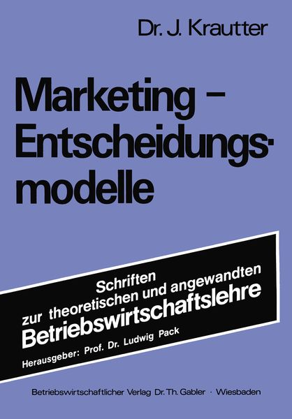Produktbild: Marketing-Entscheidungsmodelle
