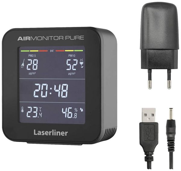 Produktbild: Feinstaub-Messger&auml;t Laserliner AirMonitor Pure Feinstaub, Temperatur, Luftfeuchtigkeit mit Temperaturmessfunktion