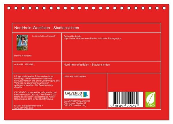 Produktbild: Nordrhein-Westfalen - Stadtansichten (Tischkalender 2026 DIN A5 quer), CALVENDO Monatskalender