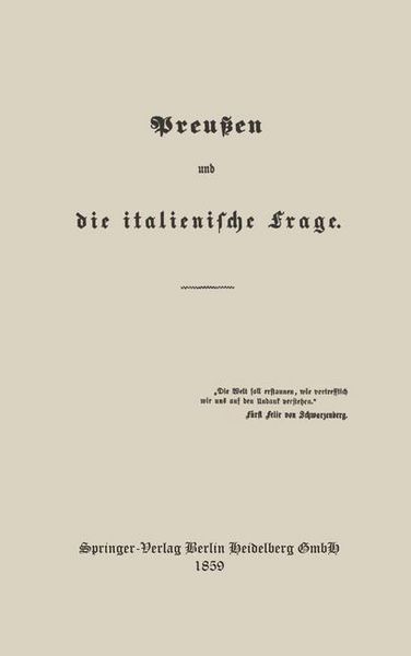 Produktbild: Preu&szlig;en und die italienische Frage