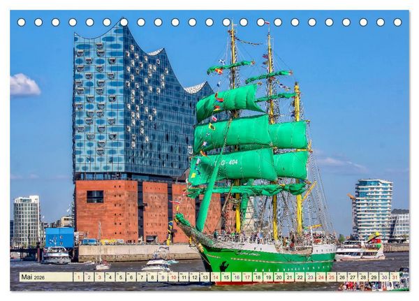 Produktbild: Hamburg - meine Stadt mit viel Herz (Tischkalender 2026 DIN A5 quer), CALVENDO Monatskalender