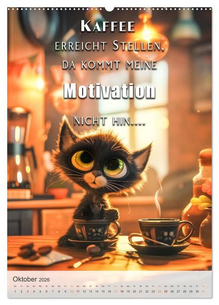Produktbild: Kaffee-Katzen (Wandkalender 2026 DIN A2 hoch), CALVENDO Monatskalender
