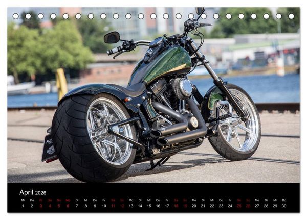 Produktbild: Exklusive Best of Fat Ass Custombike Edition, feinste Harleys mit fettem Hintern (Tischkalender 2026 DIN A5 quer), CALVENDO Monatskalender