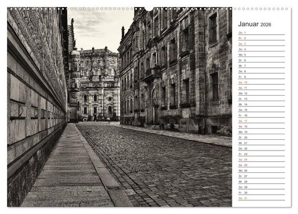 Produktbild: Dresden Schwarz-Wei&szlig; (Wandkalender 2026 DIN A2 quer), CALVENDO Monatskalender