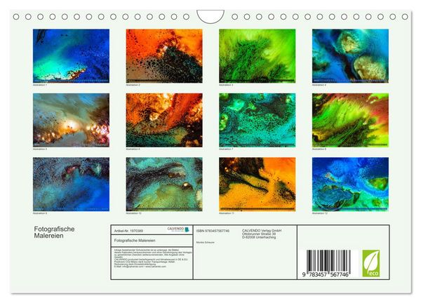 Produktbild: Fotografische Malereien (Wandkalender 2026 DIN A4 quer), CALVENDO Monatskalender