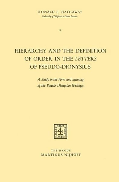 Produktbild: Hierarchy and the Definition of Order in the Letters of Pseudo-Dionysius