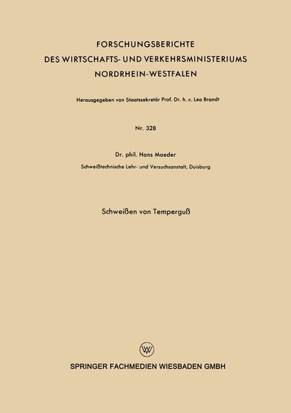Produktbild: Schwei&szlig;en von Tempergu&szlig;