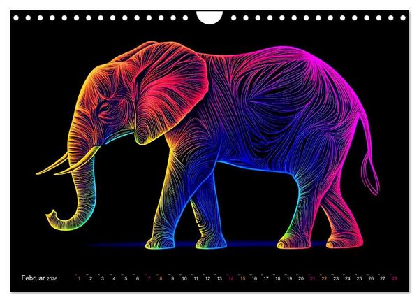 Produktbild: Elefanten - modern Art (Wandkalender 2026 DIN A4 quer), CALVENDO Monatskalender