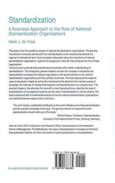 Produktbild: Standardization: A Business Approach to the Role of National Standardization Organizations