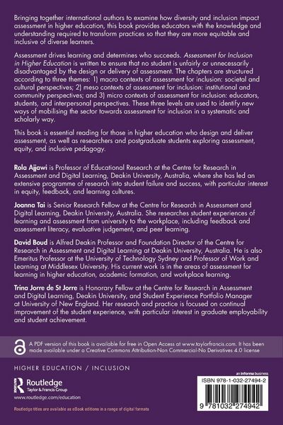 Produktbild: Assessment for Inclusion in Higher Education