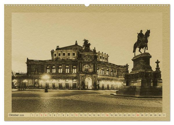 Produktbild: Dresden - Ein Kalender im Zeitungsstil (hochwertiger Premium Wandkalender 2026 DIN A2 quer), Kunstdruck in Hochglanz